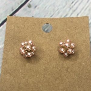 5/$25 Boho pink multi cluster bead dainty earrings